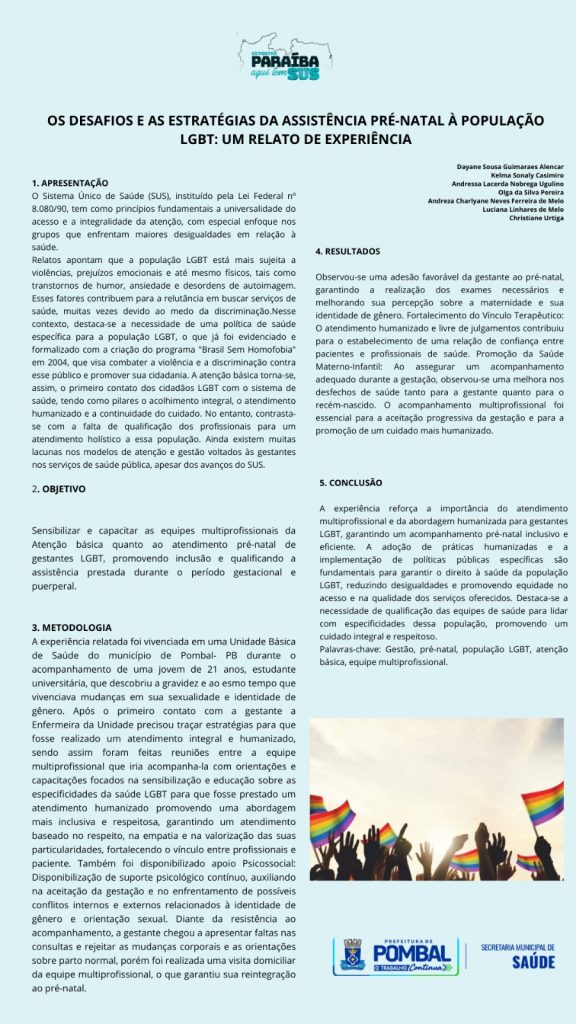 OS DESAFIOS E AS ESTRATÉGIAS DA ASSISTÊNCIA PRÉ-NATAL À POPULAÇÃO LGBT: UM RELATO DE EXPERIÊNCIA