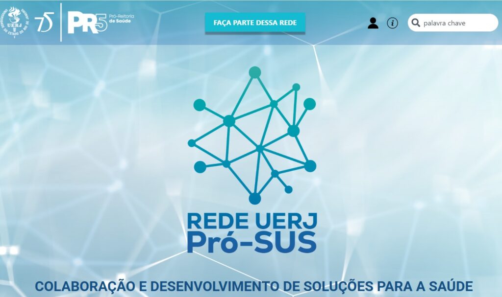 Evidência da Página inicial do site da REDE UERJ Pró-SUS